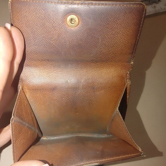 Louis Vuitton Monogram Canvas Vintage Small Fold Wallet Snap Closure Unisex - Picture 6 of 13